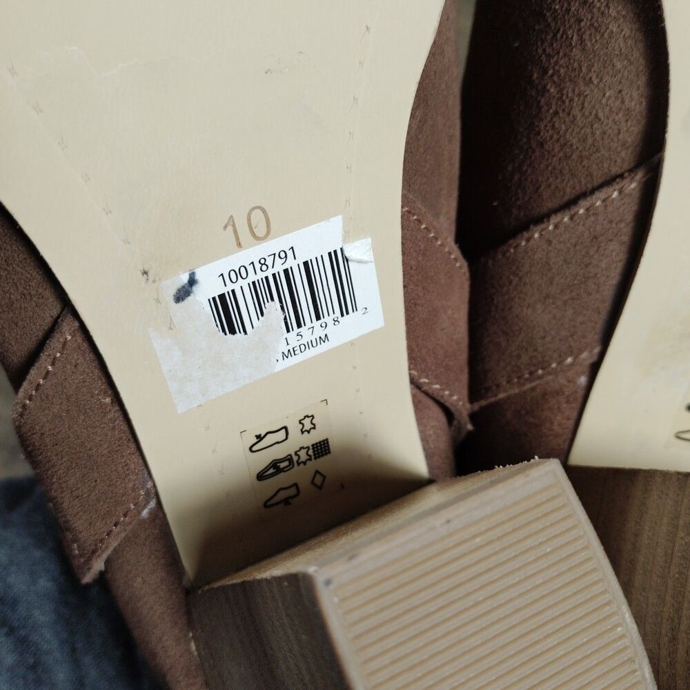 Ariat 10M Booties JaElle Brown Tumbled Buckle Heels Suede Leather - Picture 13 of 15